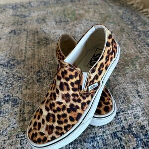 Vans Leopard Print Slip-On Sneakers 7.5 Women’s